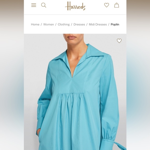 NWT MAX MARA Poplin Midi Dress Size:Medium US6 Light Blue Spring/Summer/Vacation - Picture 9 of 17